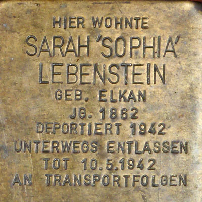 Stolperstein Sarah Lebenstein
